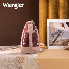 Wrangler Aztec Distressed Print Dual Sided Print Concealed Carry Crossbody-Pink