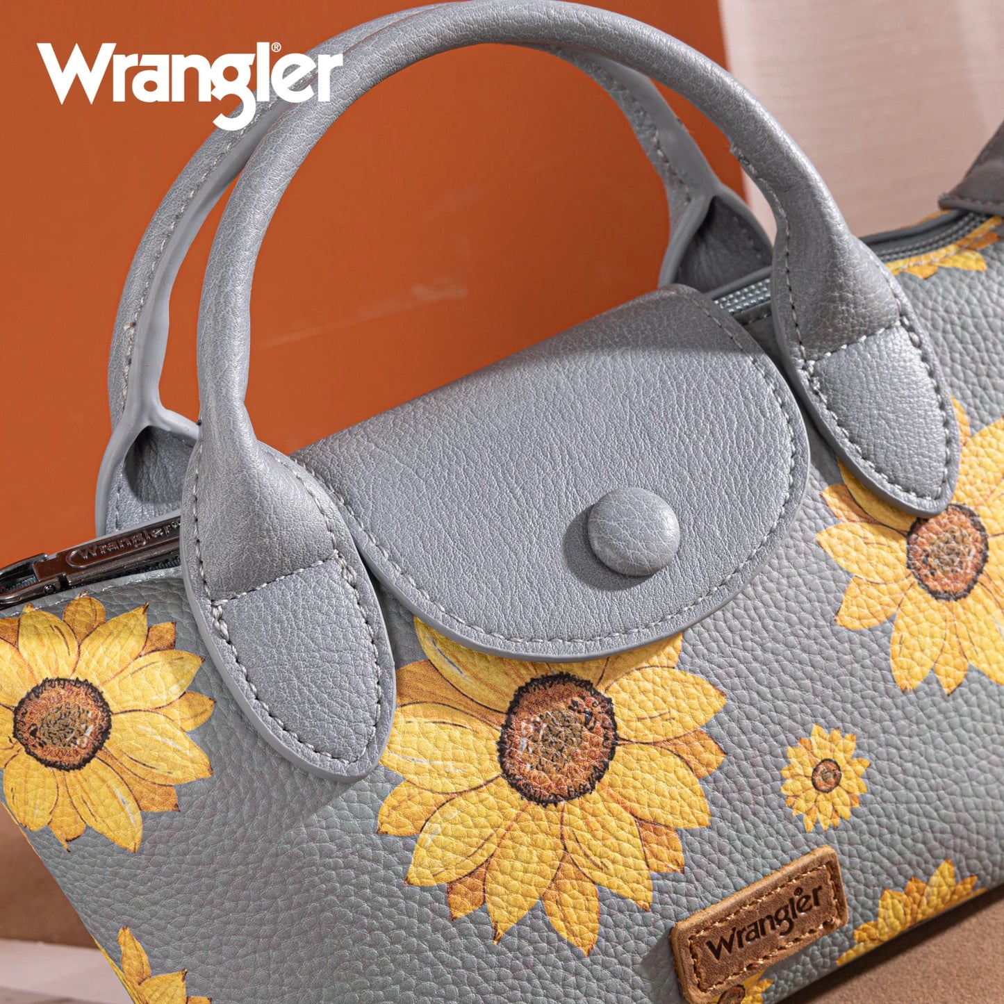 Wrangler Sunflower Print Mini Top Handle Crossbody -Jean