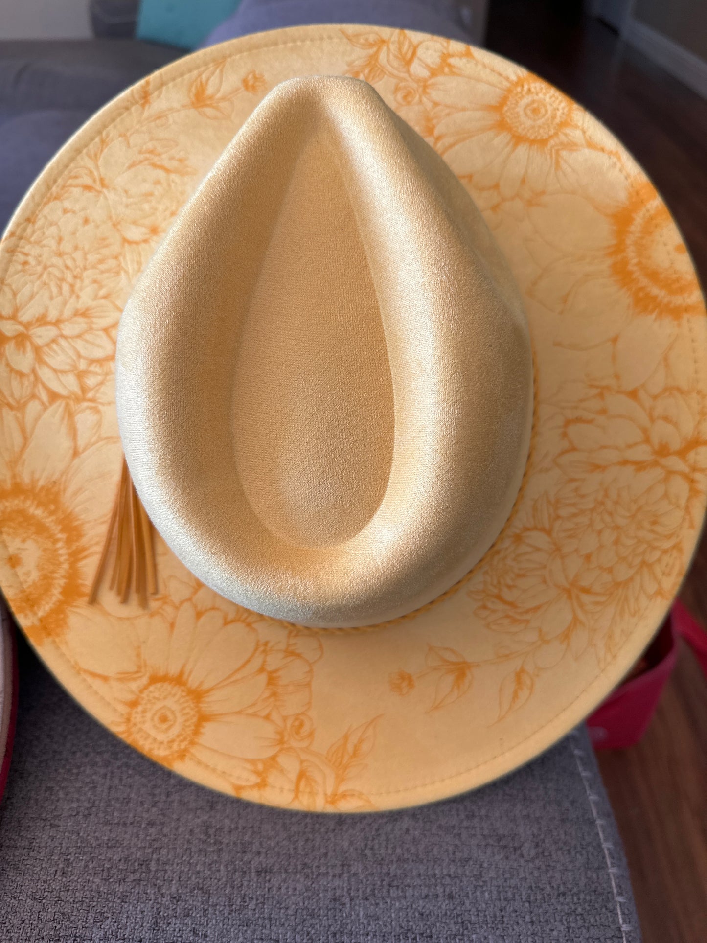 Engraved Sunflower Floral Hat