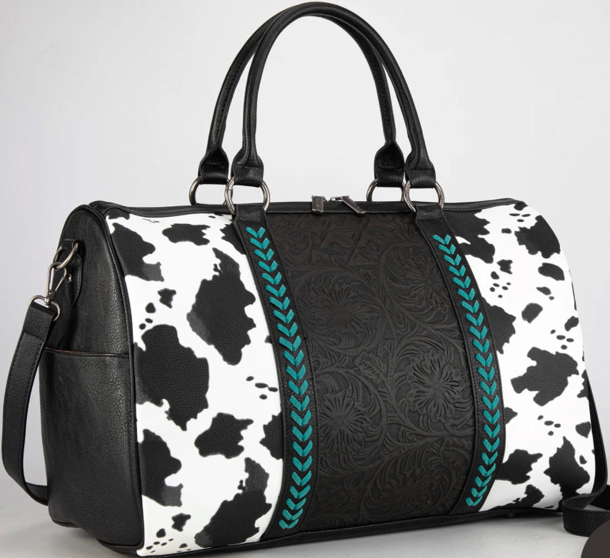 Montana West Tooled Collection Duffle Bag - Black