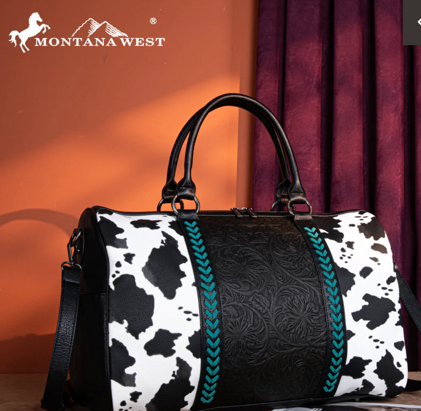 Montana West Tooled Collection Duffle Bag - Black