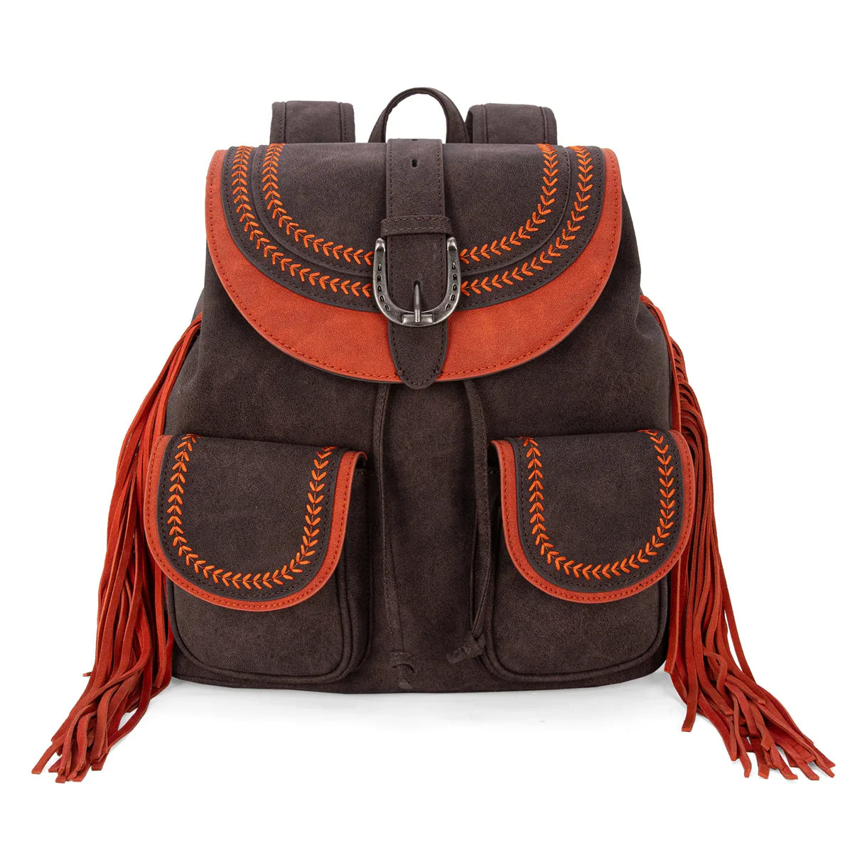 Montana West Fringe Buckle Collection Backpack - Coffee