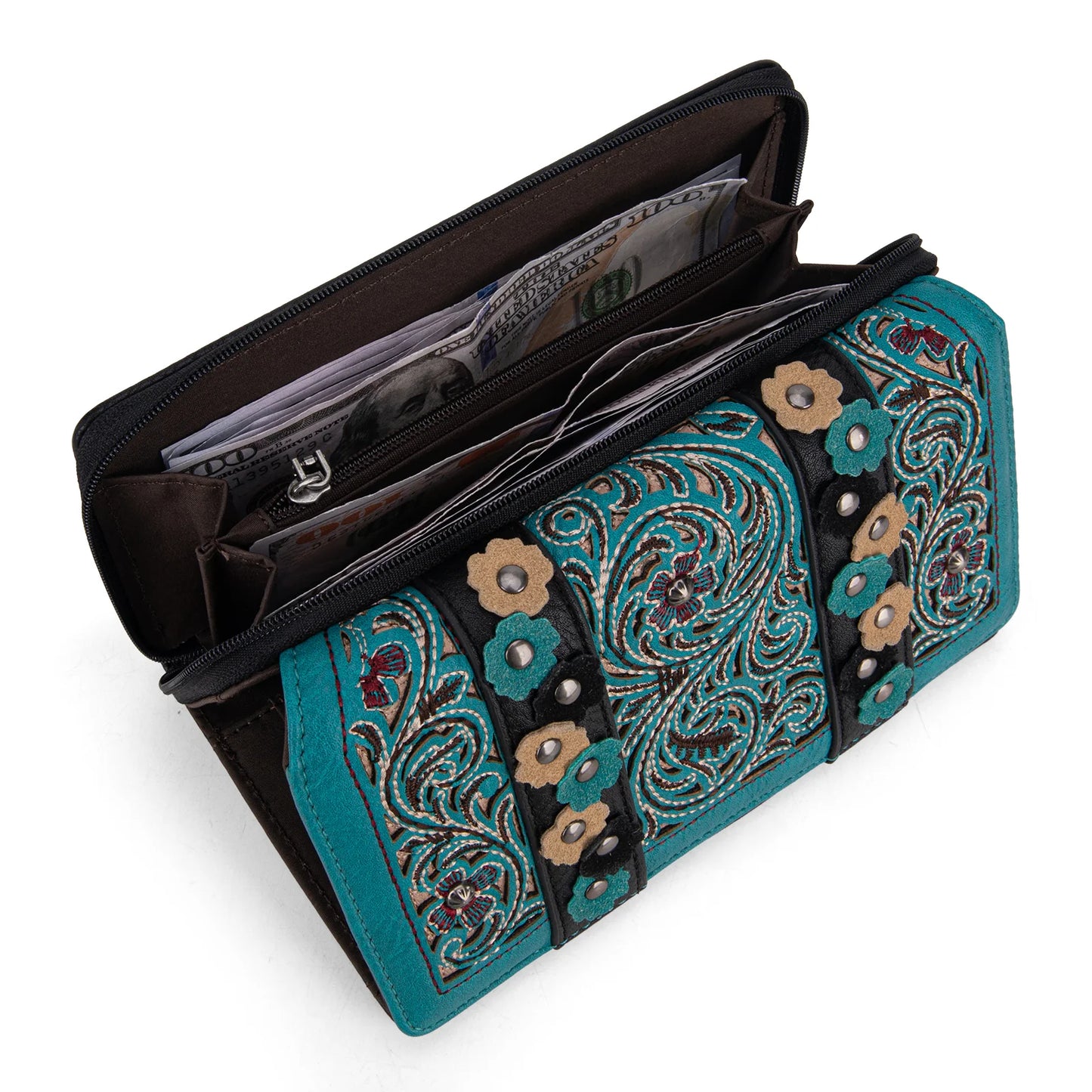 Montana West Embroidered Collection Wallet