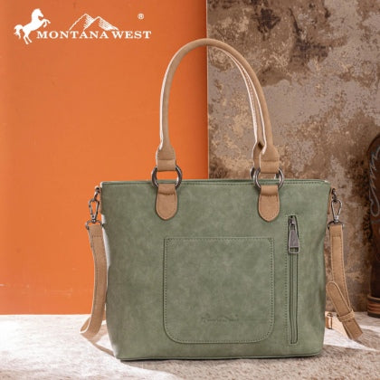 Montana West Western Tooled Aztec Concealed Carry Tote/Crossbody