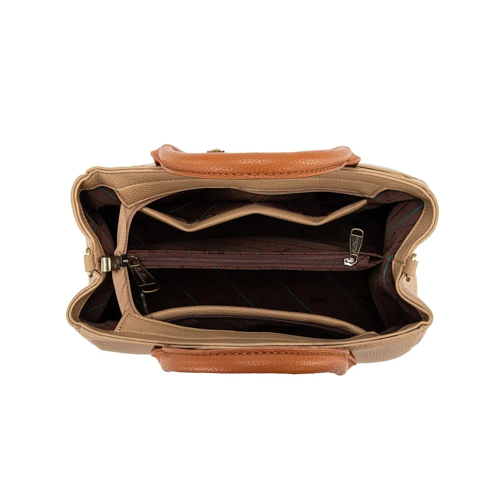 Montana West Cactus Embellished Crossbody Bag-Brown