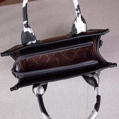 Wrangler Cow Print Concealed Carry Tote/Crossbody - Black