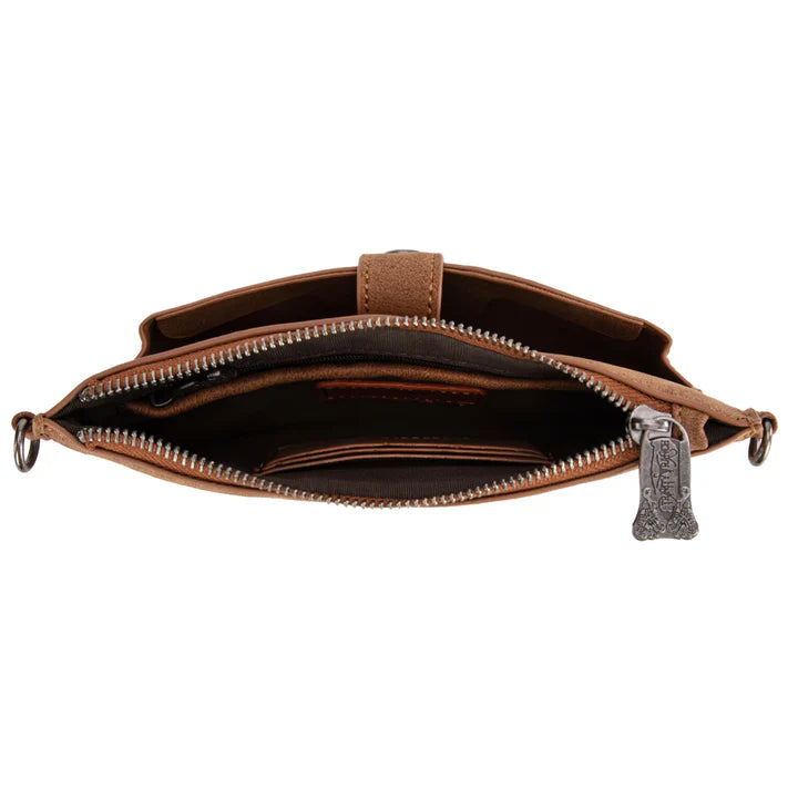 Trinity Ranch Floral Aztec Tooled Collection Clutch/Crossbody