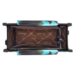 Wrangler Cow Print Concealed Carry Tote/Crossbody - Turquoise