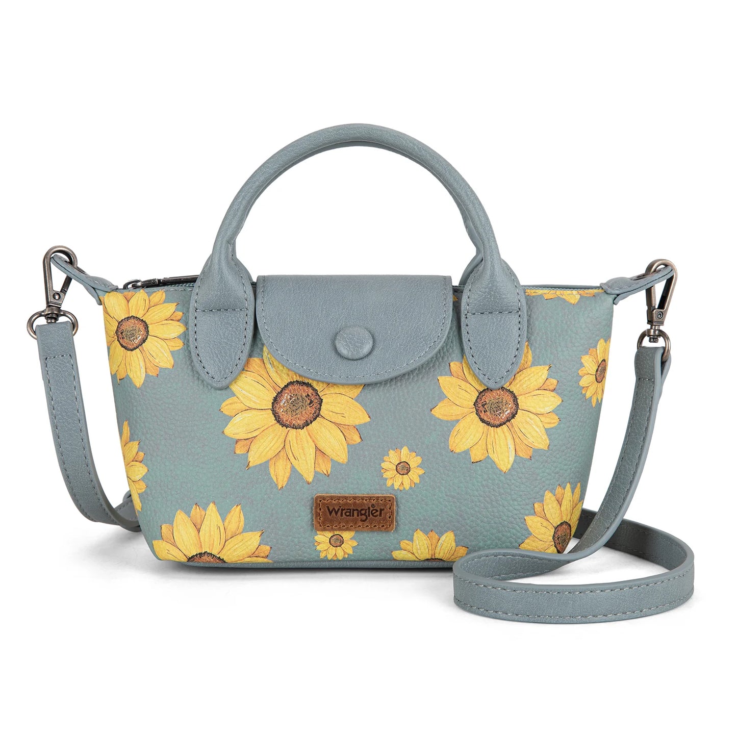 Wrangler Sunflower Print Mini Top Handle Crossbody -Jean