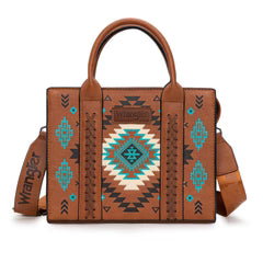 Wrangler Aztec Pattern Print -Tote/Crossbody -Brown