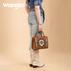 Wrangler Aztec Pattern Print -Tote/Crossbody -Brown