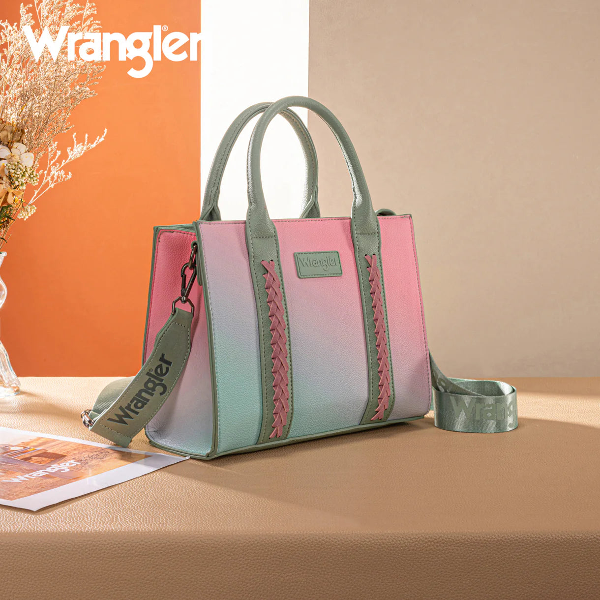 Wrangler Ombre Western Tote/Crossbody - Green