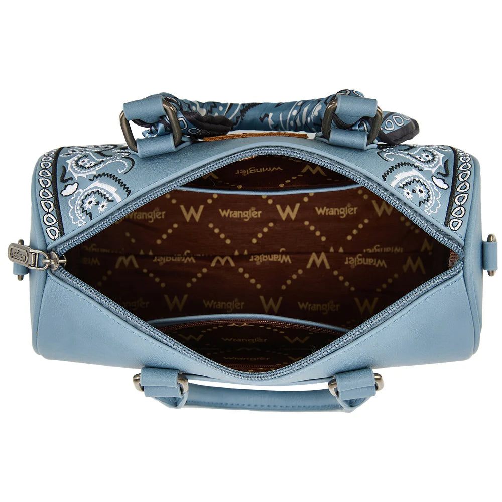 Wrangler Braided Paisley Bandana Boston Bag - Jean