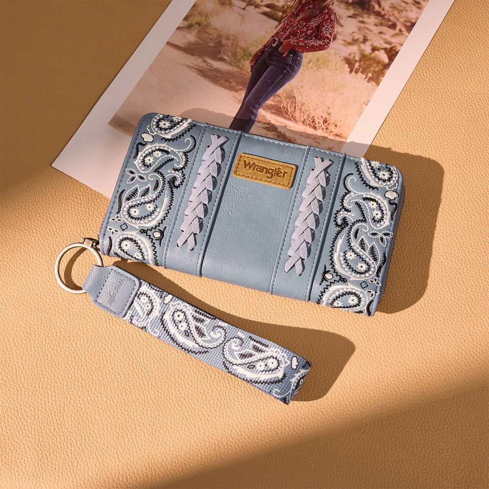 Wrangler Braided Paisley Bandana Wallet - Jean