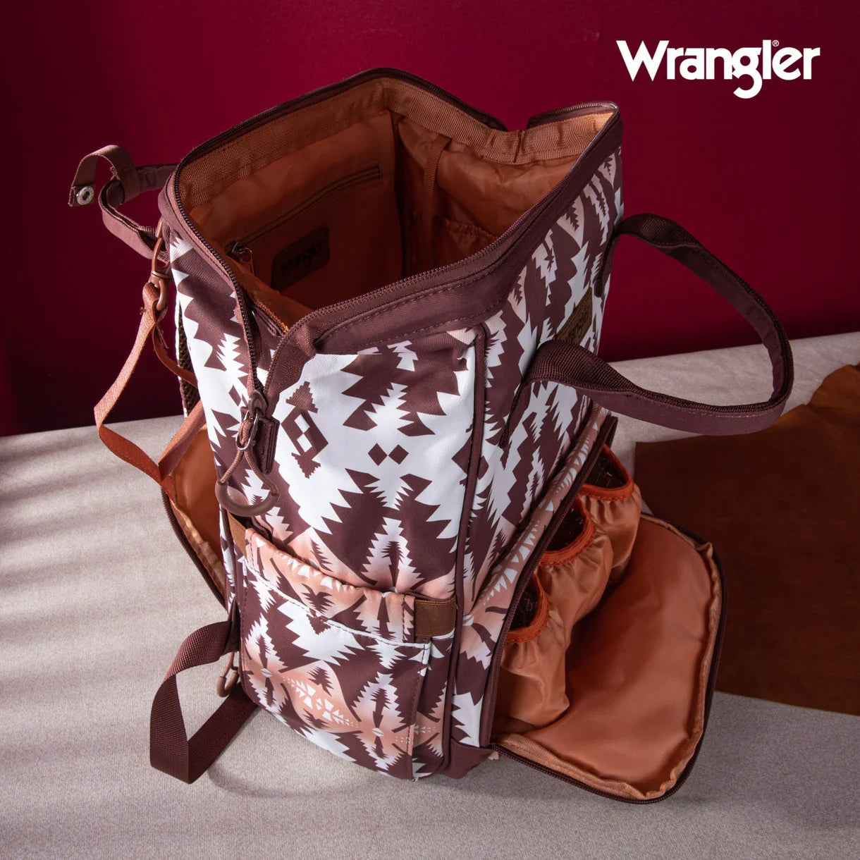 Wrangler Aztec Printed Callie Backpack - Brown Brown