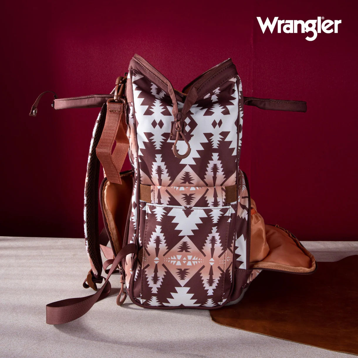 Wrangler Aztec Printed Callie Backpack - Brown Brown