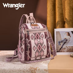 Wrangler Aztec Print Backpack/Crossbody -Pink