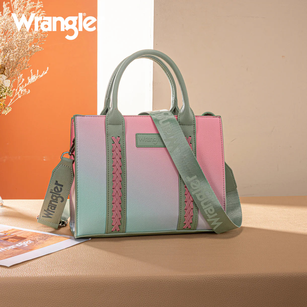 Wrangler Ombre Western Tote/Crossbody - Green