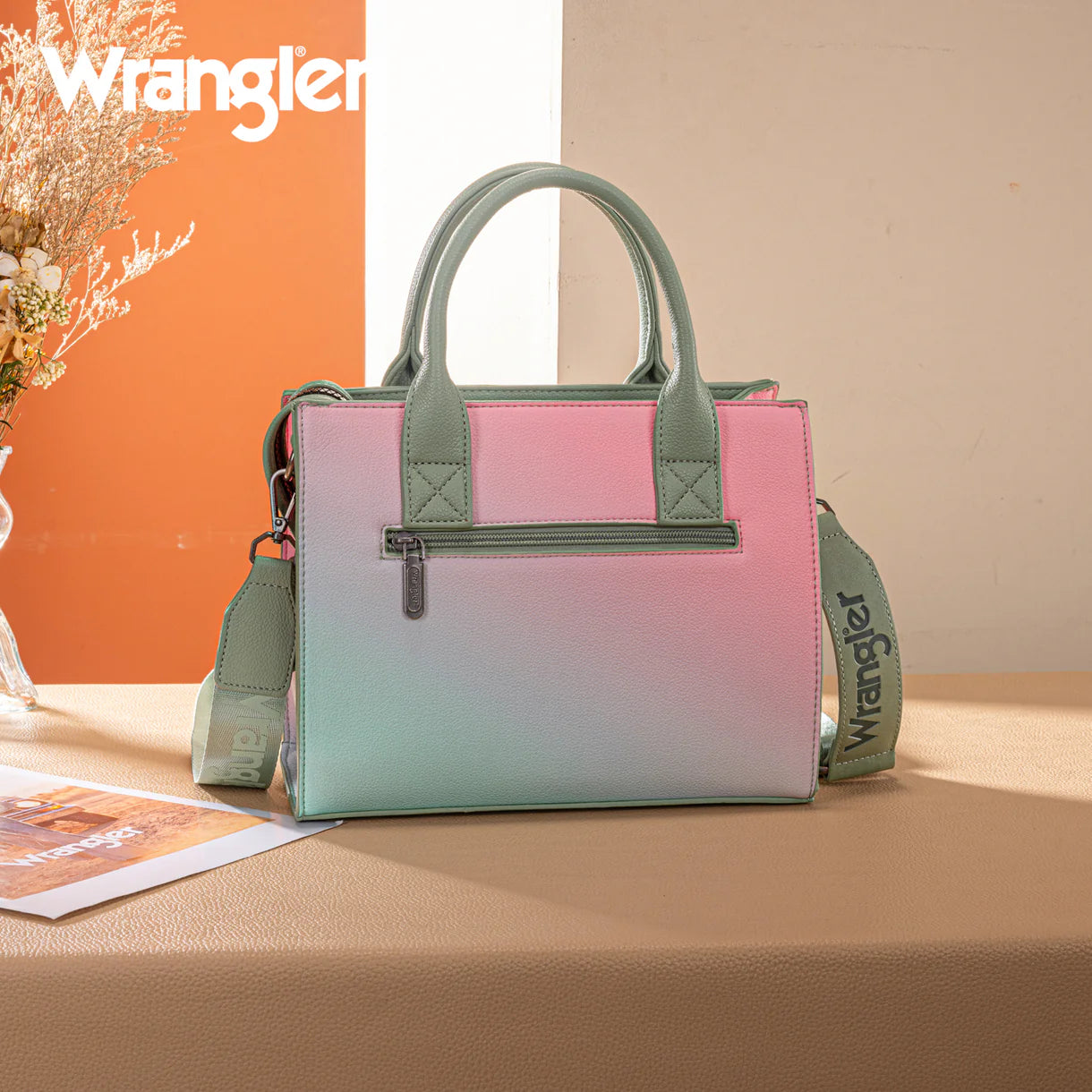 Wrangler Ombre Western Tote/Crossbody - Green