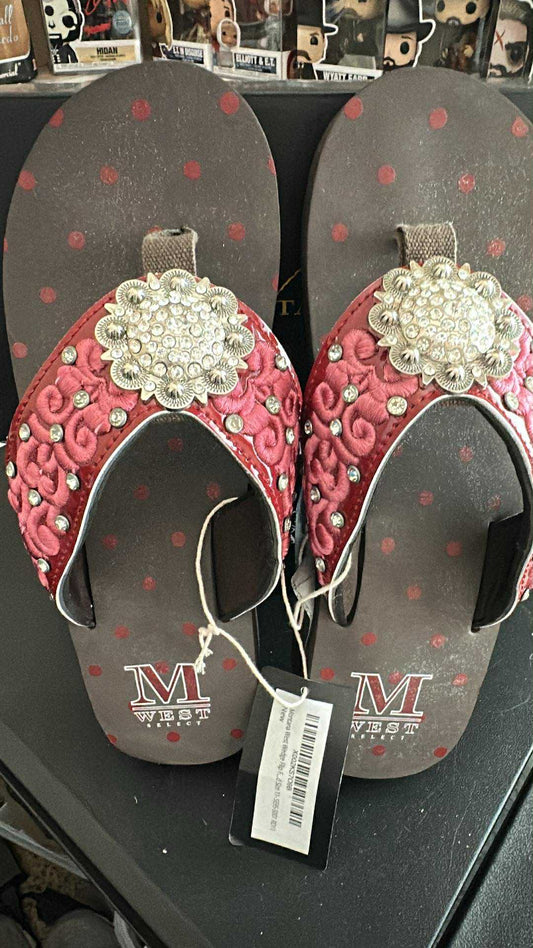 Pink Sparkle with Pink and White Conch in center SIZE 7