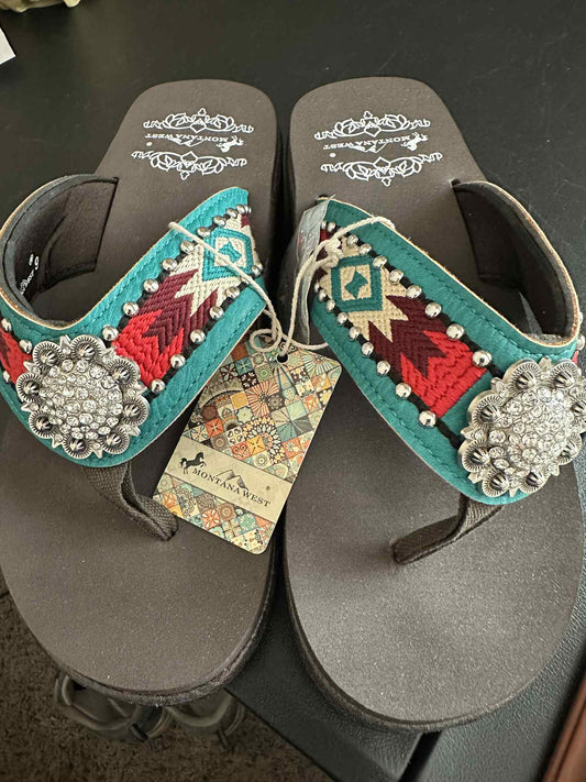 Montana West Conch Flip Flops SIZE 9