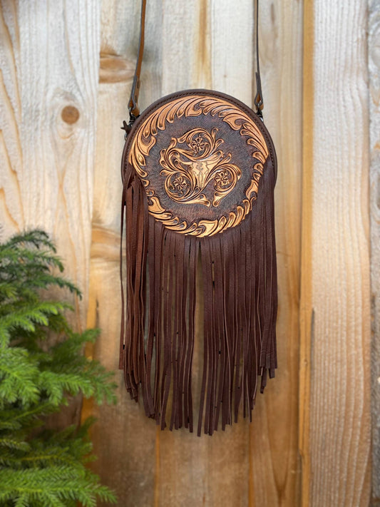 Marroon Tooled Leather Canteen