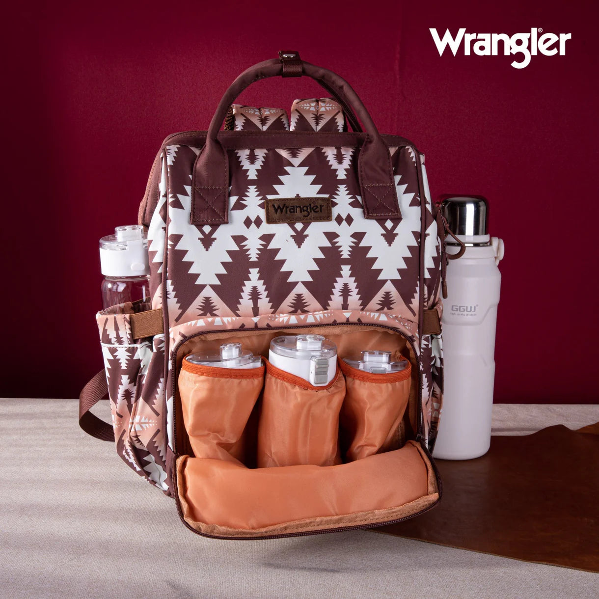 Wrangler Aztec Printed Callie Backpack - Brown Brown