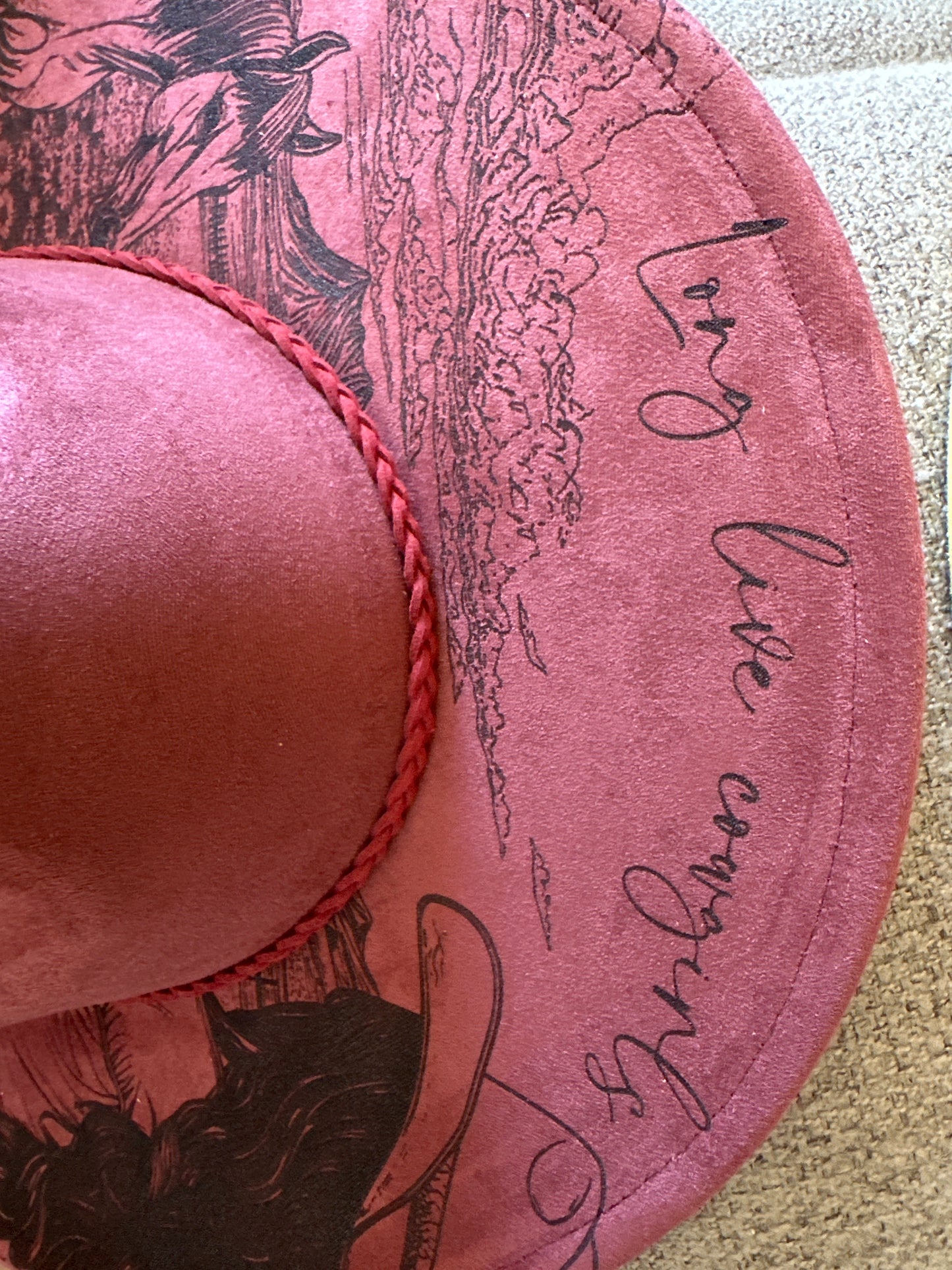 Engraved Cowgirl Long Live Cowgirls Hat