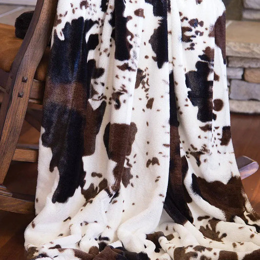 Cowhide Faux Fur Throw Blanket