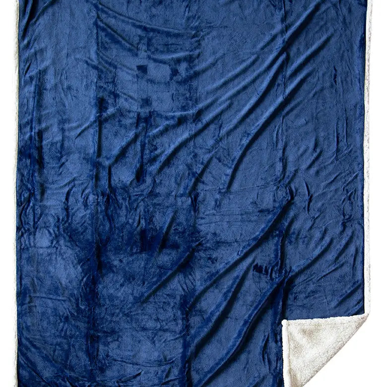 Sapphire Blue Sherpa Throw