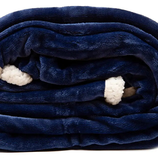 Sapphire Blue Sherpa Throw