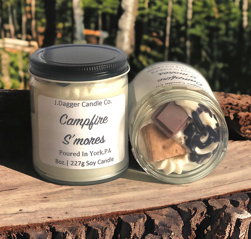 Mini Campfire S’Mores Soy Dessert Candle , 8oz.