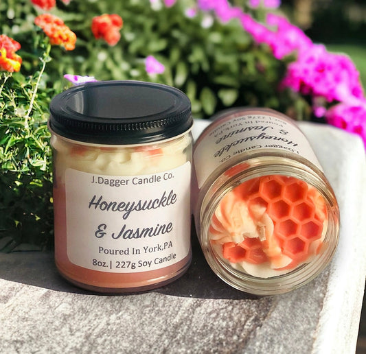 Mini Honeysuckle & Jasmine Soy Dessert Candle , 8oz.