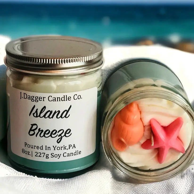 Mini Beach Themed Dessert Soy Candle, 8oz.