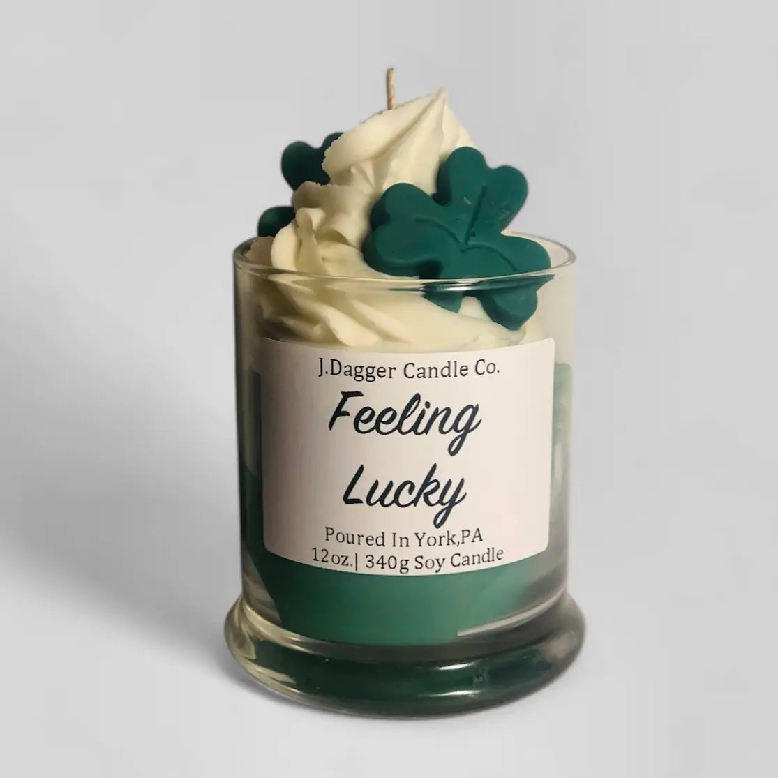 Lucky Shamrock St.Patrick's Day Soy Dessert Candle , 12oz.