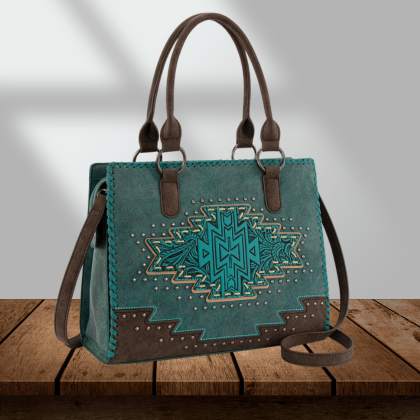 Wrangler Vintage Retro Cowboy Cool Print Concealed Carry Satchel/Crossbody