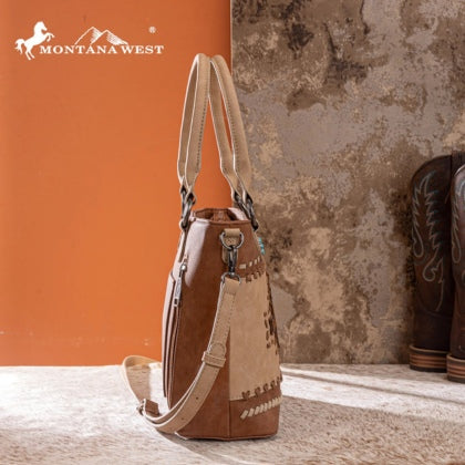 Montana West Western Tooled Aztec Concealed Carry Tote/Crossbody