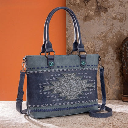 Montana West Western Tooled Aztec Concealed Carry Tote/Crossbody