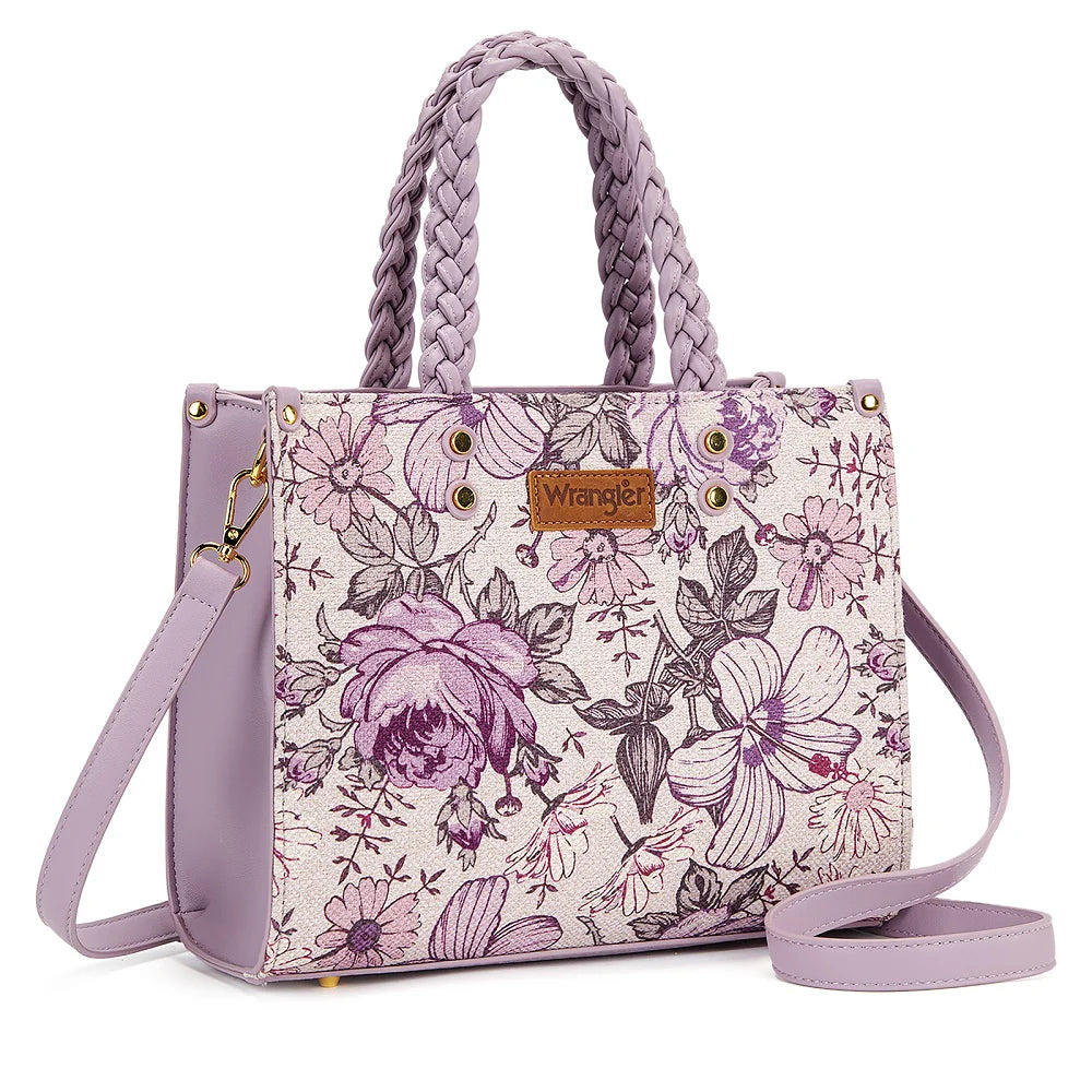 Wrangler Floral Print Braided Tote Bag