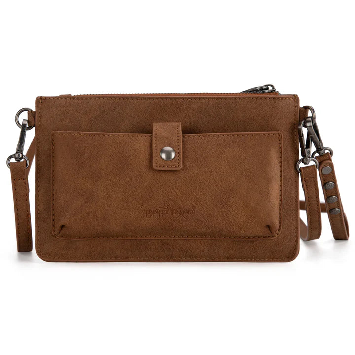 Trinity Ranch Floral Aztec Tooled Collection Clutch/Crossbody