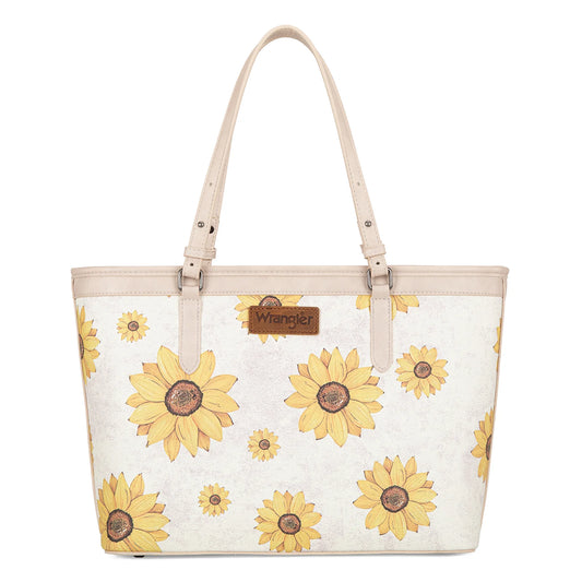 Wrangler Sunflower Print Tote Bag -Beige