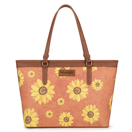 Wrangler Sunflower Print Tote Bag - Brown