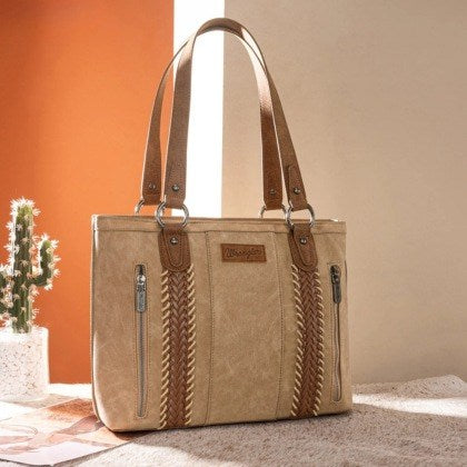 Wrangler Concealed Carry Braided Whipstitch Zippered Tote