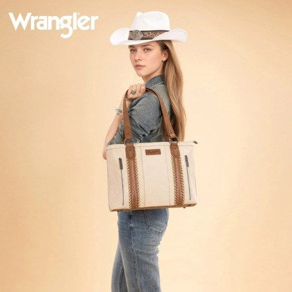 Wrangler Concealed Carry Braided Whipstitch Zippered Tote