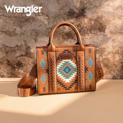 Wrangler Aztec Pattern Print -Tote/Crossbody -Brown
