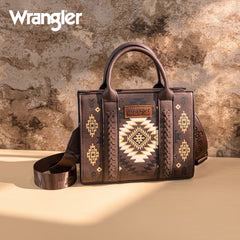 Wrangler Aztec Pattern Print -Tote/Crossbody -Coffee