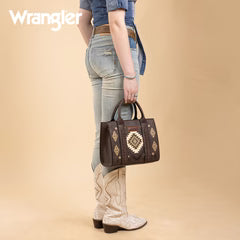 Wrangler Aztec Pattern Print -Tote/Crossbody -Coffee
