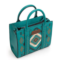 Wrangler Aztec Pattern Print -Tote/Crossbody -Turquoise