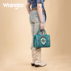 Wrangler Aztec Pattern Print -Tote/Crossbody -Turquoise