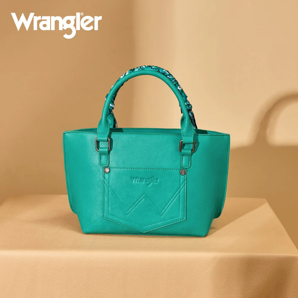 Wrangler Braided Paisley Bandana Tote Bag - Turquoise